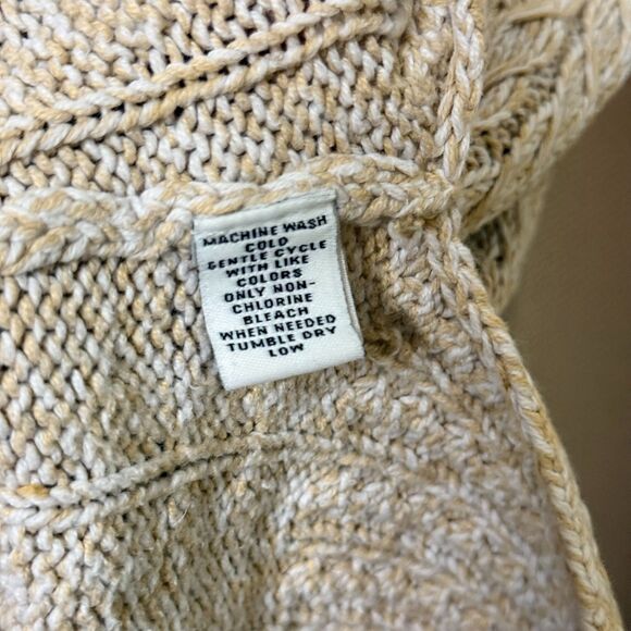 Style & Co Cable Knit Sweater Women’s M Beige Neutral Textured Longline Boho - Picture 4 of 9